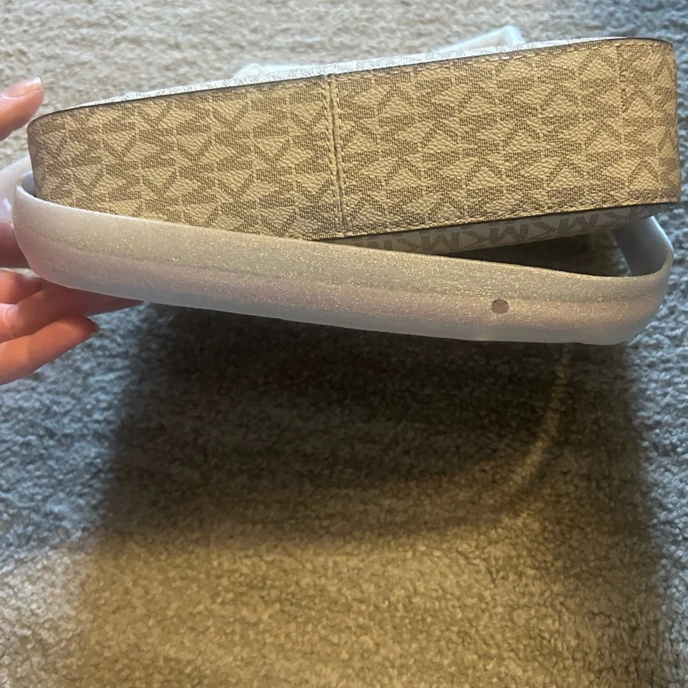 NWT Michael Kors Beige Monogram Crossbody Bag